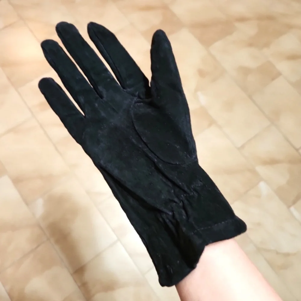 Fownes Ladies Black Suede Gloves